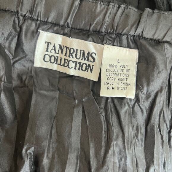 Vintage Black and Gold Maxi Skirt Womens Large Boho Gypsy Peasant Goth Cottage - Picture 5 of 6